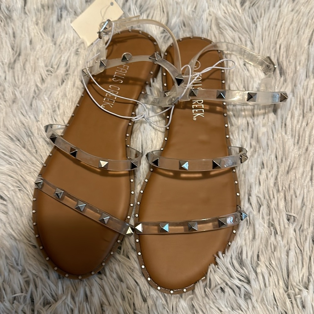 Falls Creek Women’s Clear Strap Studded Sandals - Picture 3 of 6